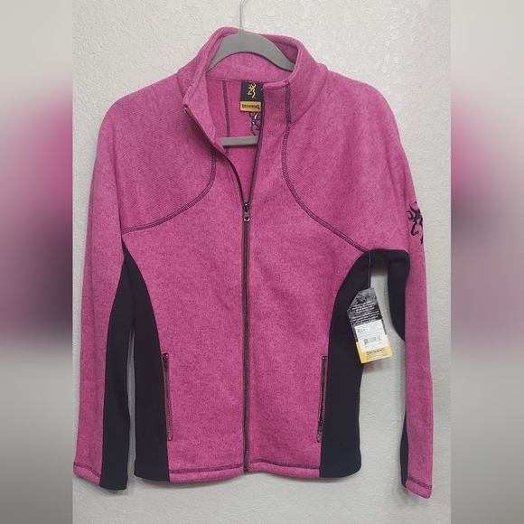 NWT Browning Hyacinth Zip-Up Fleece Sweater ☆Women's Size Large Pink Outdoor Top - Picture 1 of 10